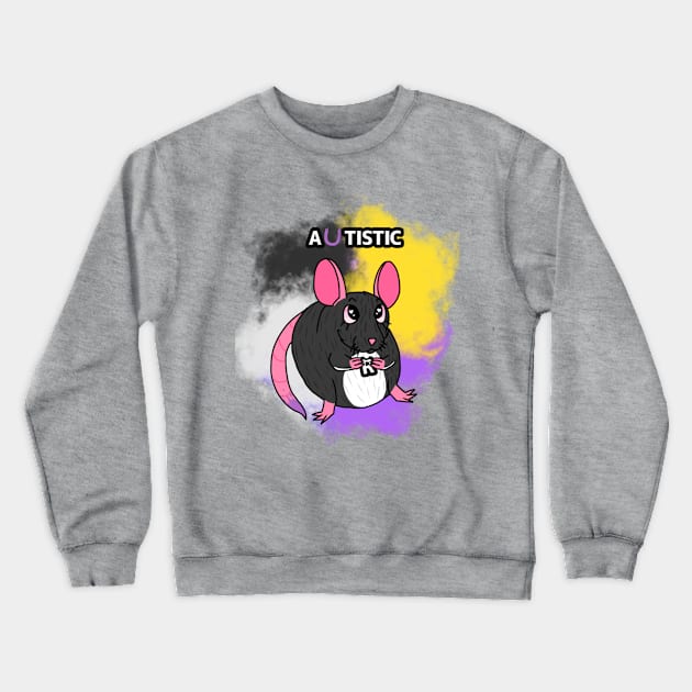 Artistic/Autistic Rat (Version 3) Crewneck Sweatshirt by Rad Rat Studios